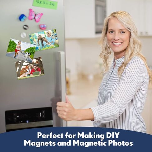 Macarrie 4 x 6 Adhesive Magnetic Sheets with Adhesive Backing Cuttable Magnetic Paper Stickers Flexible Peel and Stick for Picture Crafts Die Storage Photos(200 Pcs) in Saudi Arabia
