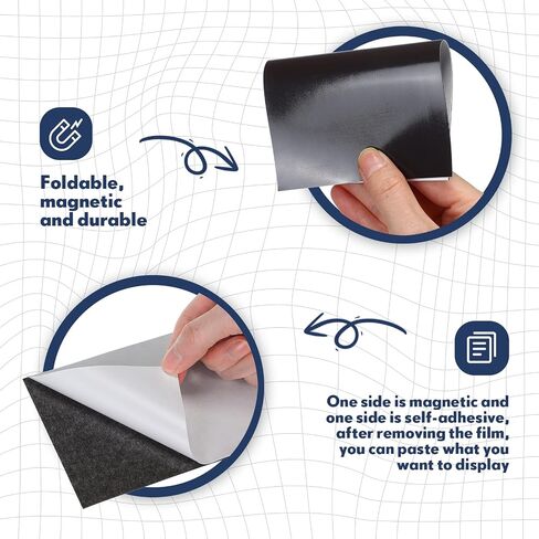Macarrie 4 x 6 Adhesive Magnetic Sheets with Adhesive Backing Cuttable Magnetic Paper Stickers Flexible Peel and Stick for Picture Crafts Die Storage Photos(200 Pcs) in Saudi Arabia