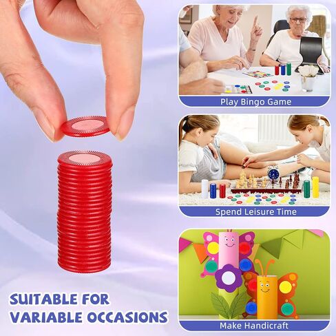 Skylety 1000 Pieces Plastic Poker Chips Bulk Game Chips 5 Colors Counter Card for Kids Game Playing Learning Math Counting Bingo Game Blank Chips Card for Kids Reward, 0.86 Inch in Saudi Arabia