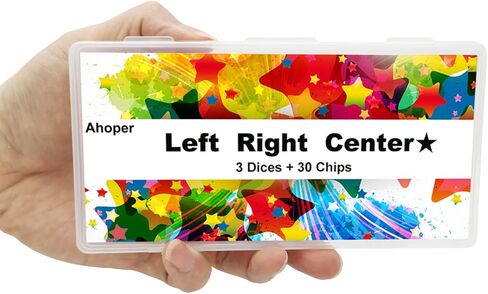 مجموعة ألعاب النرد المركزية اليمنى واليسرى مع 3 نردات + 30 شريحة بوكر احترافية كبيرة، ورقائق كازينو 11.5 جرام. in Kuwait