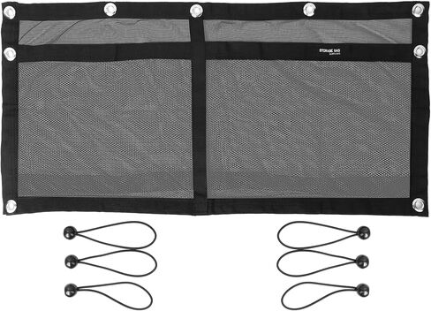 Upgrade Boat Storage Bag,Mesh Suspended Storage Organizer, Cargo Net Pocket Organizer Pouch Bag,Boat,Truck SUV Travel Long Road Trip Camping Interior Accessories with 6 pcs Elastic Ring(32 INCH) in Saudi Arabia