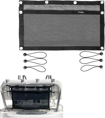 Upgrade Boat Storage Bag,Mesh Suspended Storage Organizer, Cargo Net Pocket Organizer Pouch Bag,Boat,Truck SUV Travel Long Road Trip Camping Interior Accessories with 6 pcs Elastic Ring(32 INCH) in Saudi Arabia