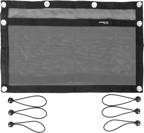 Upgrade Boat Storage Bag,Mesh Suspended Storage Organizer, Cargo Net Pocket Organizer Pouch Bag,Boat,Truck SUV Travel Long Road Trip Camping Interior Accessories with 6 pcs Elastic Ring(32 INCH) in Saudi Arabia