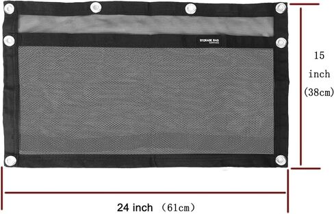 Upgrade Boat Storage Bag,Mesh Suspended Storage Organizer, Cargo Net Pocket Organizer Pouch Bag,Boat,Truck SUV Travel Long Road Trip Camping Interior Accessories with 6 pcs Elastic Ring(32 INCH) in Saudi Arabia