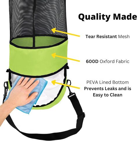 حقيبة سلة مهملات القارب - نسيج أكسفورد شبكي متين 600D، سحاب سفلي، وقابل للغسل - مثالية للقوارب، قوارب الكاياك، المعسكرات، المركبات الترفيهية، والمزيد (أزرق) in Kuwait