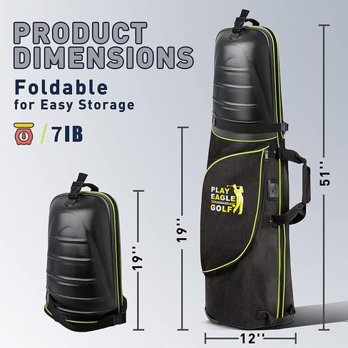 حقيبة سفر للجولف مع غطاء صلب من مادة ABS، حقيبة سفر للجولف ذات هيكل صلب لشركات الطيران ذات العجلات، حقيبة سفر ممتازة ذات حجم عالمي بسحاب in Kuwait