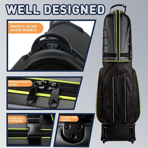 حقيبة سفر للجولف مع غطاء صلب من مادة ABS، حقيبة سفر للجولف ذات هيكل صلب لشركات الطيران ذات العجلات، حقيبة سفر ممتازة ذات حجم عالمي بسحاب in Kuwait