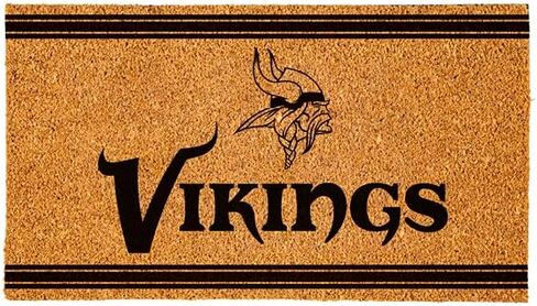 سجادة باب من ألياف جوز الهند الطبيعية NFL Minnesota Vikings من Team Sports America NFL | مدخل داخلي وخارجي | 28 × 16 بوصة | عدم الانزلاق مرة أخرى | ترحيب الحصير | كفوف الكلب الموحلة | ديكور المنزل لمدخل الباب الأمامي in Kuwait