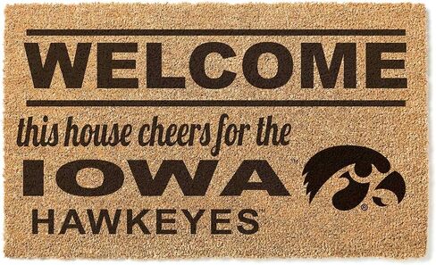 Iowa Hawkeyes Welcome Coir Doormat, 18x30 Inches, Hawkeyes Outdoor Rug; Display Your Team Spirit with This Unique Iowa Hawkeyes Doormat in Saudi Arabia