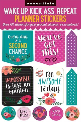 Essentials Planner Stickers -- Wake Up Kick Ass Repeat (Set of 150 Stickers) in Saudi Arabia