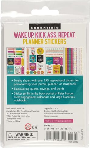Essentials Planner Stickers -- Wake Up Kick Ass Repeat (Set of 150 Stickers) in Saudi Arabia