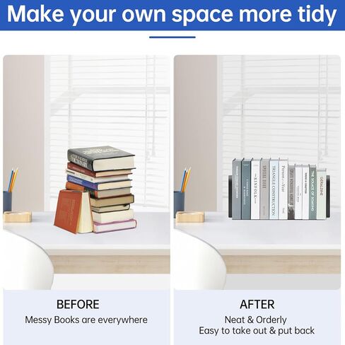 Sturdy Clamped Bookends for Shelves,Metal Heavy Duty Clamped Book Ends Book Shelf Holders, Clamped Non-Skid Bookend Stopper Supports,Book Shelf Holders for Office/Home/Class/Library in Kuwait