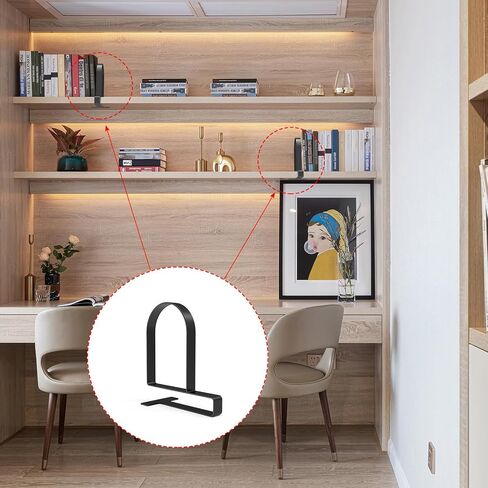 Sturdy Clamped Bookends for Shelves,Metal Heavy Duty Clamped Book Ends Book Shelf Holders, Clamped Non-Skid Bookend Stopper Supports,Book Shelf Holders for Office/Home/Class/Library in Kuwait