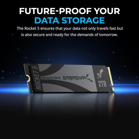 SABRENT Rocket 5 4 تيرابايت أداء داخلي متقدم M.2 PCIe GEN 5 14 جيجابايت/ثانية X4 NVMe SSD (SB-RKT5-4TB) in Saudi Arabia