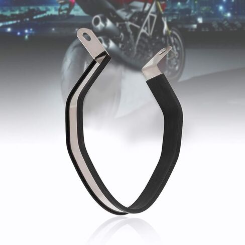 شماعة دراجة نارية، مشبك دراجة نارية من الفولاذ المقاوم للصدأ، مشبك حزام أنبوبي للدراجات النارية سداسي كاتم صوت أنبوب كاتم صوت حامل حامل (اللون الأساسي) in Kuwait