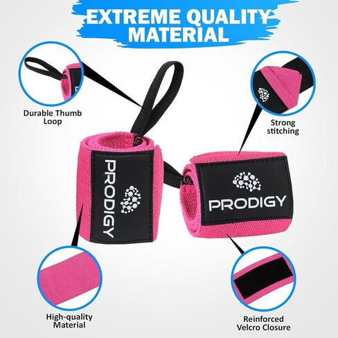 Premium Weightlifting Wrist Wraps 18" Professional Grade Wrist Support with Heavy Duty Thumb Loop - Top Wraps for Working Out, Strength Training, Bodybuilding. in Saudi Arabia