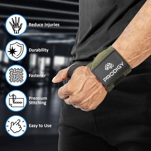 Premium Weightlifting Wrist Wraps 18" Professional Grade Wrist Support with Heavy Duty Thumb Loop - Top Wraps for Working Out, Strength Training, Bodybuilding. in Saudi Arabia