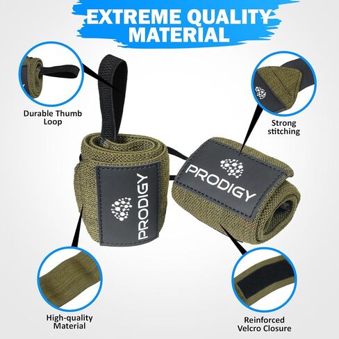 Premium Weightlifting Wrist Wraps 18" Professional Grade Wrist Support with Heavy Duty Thumb Loop - Top Wraps for Working Out, Strength Training, Bodybuilding. in Saudi Arabia