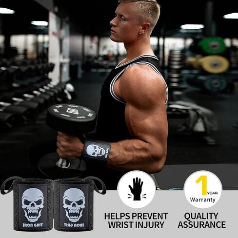 لفافات معصم لرفع الأثقال من IRONGRIT - شديدة التحمل بطول 60.96 سم، دعم المعصم لتمارين الصالة الرياضية، وتمارين كروس فيت، والأوزان، ورفع الأثقال، واللياقة البدنية، والتمارين الرياضية، والمصاعد الأولمبية، وضغط المقعد in Kuwait