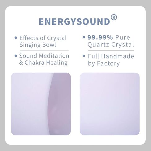 ENERGYSOUND 432Hz Perfect Pitch C Note Root Chakra Frosted Quartz Crystal Singing Bowl 10 inch with Heavy Duty Case Bag mallet &O-ring included in Saudi Arabia