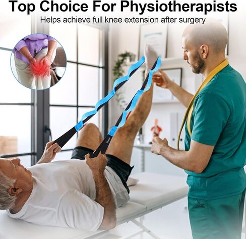 Bosaen [جديد 2024] حزام مطاطي مع 10 حلقات للعلاج الطبيعي، حزام يوجا غير مرن للتمرين المنزلي، البيلاتيس، الجمباز، حزام مطاطي للنساء والرجال مع كتاب تمرين in Saudi Arabia