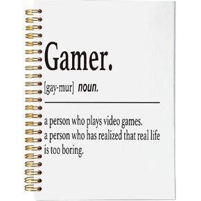 VNWEK Gamer Gulag Definition Funny Gaming Spiral Notebook Journal 5.5 x 8.3 inches,Video Game Themed Lined Hardcover Spiral Notebook,Gifts for Men Boys Gamer Gaming Lover