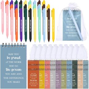 Maitys 30 Packs Inspirational Appreciation Gifts Include 30 Motivational Notebooks Inspirational Journals 30 Inspirational Ballpoint Pens 30 Organza Bags for Employees Coworkers Nurses Teachers Gifts