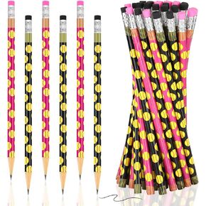 RUMIA 36 Pcs Baseball Pencils for Kids Fun Wooden Pencils with Eraser for Baseball Party Favors for Baseball Birthday Party Students Back to School Classroom Office Prizes Rewards Supplies