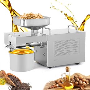 CGOLDENWALL 1500W Commercial Oil Press Machine Oil Extractor Expeller with Intelligent Temperature Controller/Industrial Motor/All Stainless Steel/CE (110V, US Plug)