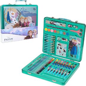 Disney Frozen Kids Art Set 40 Plus Pieces Kids Colouring Sets Paints Colouring Pencils Markers Crayons Gifts for Girls (Blue/Multi)