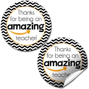 You’re Amazing Online Shopping Themed Teacher Appreciation Thank You Sticker Labels, 40 2" Party Circle Stickers by AmandaCreation, Great for Envelope Seals & Gift Bags