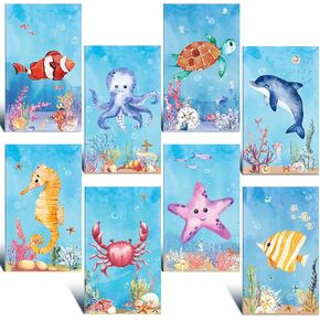24 Pcs Mini Ocean Animals Notebooks for The Sea Party Favors Small Notepads Underwater World Memo Books for Birthday Party Supplies Gifts Home Office Stationery