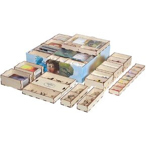 The Broken Token Game Organizer Compatible with Horizons of Spirit Island - Wooden Game Organizing Box with Multiple Trays