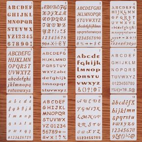 Letter Stencils for Painting, 12 Pack 4 x 7 Inch, Reusable Plastic Alphabet Stencils Small Letter Stencils Journal Stencils for Bullet Journaling, Scrapbook Decor and DIY Craft Projects