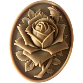Grainrain Silicon Soap Mold Handcraft DIY 3D Candle Resin Mould for Handmade Soap Oval Rose Flower (14240)