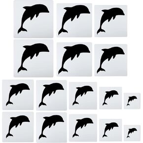 PATIKIL Dolphin Painting Stencils, 8 Pack Paint Stencils Reusable Painting Template Stencil for Drawing on Wood Fabric Glass Wall, White
