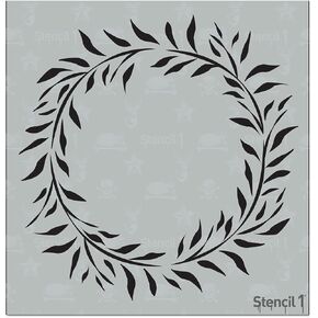 Stencil1 Winter Christmas Stencils (Eucalyptus Wreath Stencil 5.75" x 6")