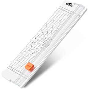 ISDIR A4 Paper Cutter Slicer, 12 Inch Paper Trimmer Scrapbooking Tool Supplies with Security Safeguard and Side Ruler, Portable Paper Slicer for Craft Paper, Label, Photo, Cardstock (Black)