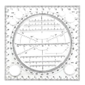 Multifunctional Drawing Ruler 360 Degree Angle and Circle Drawing Stencil Geometric Drawing Template Measuring Ruler