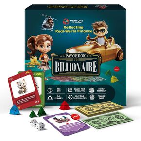 Paycheck to Billionaire: Master Financial Freedom - Smart Investing & Cost Management Board Game - Ideal for Game Night, Educational Play - Perfect for Boys and Girls Ages 8+, Adults and Family
