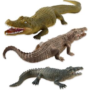 3PCS Safari Animal Figurines Set, Crocodile Animal Figures Toy Gift for Kids