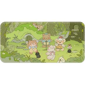 Perfectight لطيف حصيرة مكتب kawaii قوس قزح الأرنب الدب كيتي وسادة مكتب، لوحة ماوس كبيرة للألعاب، لوحة ماوس مكتبية للفتيات المضحكة، لوحة مفاتيح كمبيوتر محمول أنيمي مكتب ديكور المنزل للنساء والأطفال، توليب
