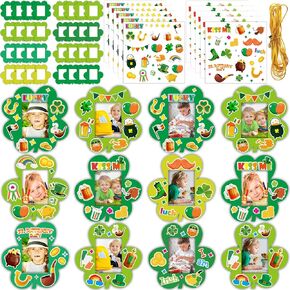 chiazllta 32 حزمة من مجموعات إطار الصورة لعيد القديس باتريك للأطفال، أيرلندا DIY شامروك كرافت للعطلات الفنية لصالح أنشطة الألعاب المنزلية لمرحلة ما قبل المدرسة in Kuwait