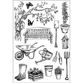 Arbuya Garden Tools Potted Plants Trees Relax Decorative Clear Stamps for Card Making and DIY Scrapbooking