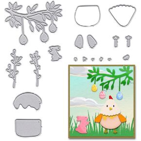 Easter Bunny Die Cuts for Card Making, Rabbits Eggs Cutting Dies Sets Cute Bunny Dies Stencils Embossing Template for Scrapbooking DIY Cards Photo Album Craft Decorations