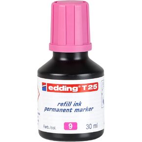 edding T 25 refill ink permanent marker - pink - 30 ml - with drop dispensing system, for quick refilling of almost all edding permanent markers