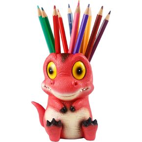 Cute Dinosaur Pen Holder for Desk Bedroom Decor, Large Capacity Pen Holder for Classroom Office Desk Organizer Accessories, Unique Gift for 6,7,8,9,10,11,12 Year Old Boy Gifts