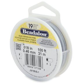 Beadalon 19-Strand 0.015 بوصة (0.38 مم) 15 قدم (4.6 م) سلك التوتير باللون الذهبي