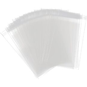 Clear Self Sealing Cellophane Bags,100 Pcs 5x7 Inches Cello/Cellophane Resealable Treat Bags Good for Pastry,Bakery,Cookie,Candy and Dessert