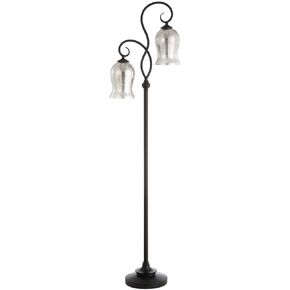 SAFAVIEH FLL4058A Claudia Black 63.5-inch 2-Light (LED Bulbs Included) Floor Lamp
